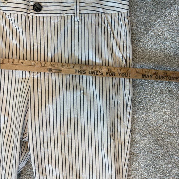 Cabi Tick Tock Cream Pinstripe Cropped Trouser Midrise Women's 16 - Picture 7 of 11